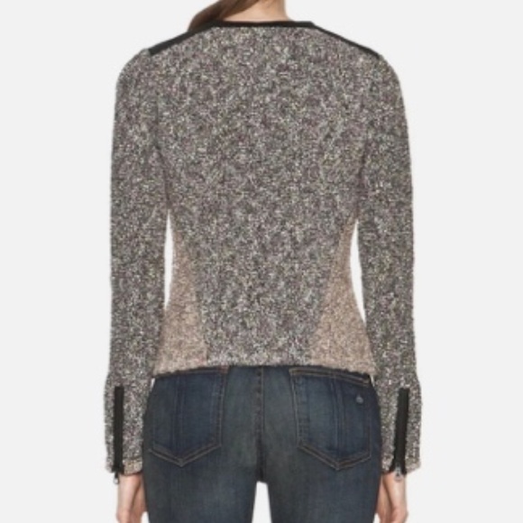 Rag & Bone Lori Tweed Leather Trim Moto Jacket - Picture 4 of 15